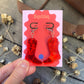 Red Cowboy Boot Earrings – Western Acrylic Statement Earrings for Cowgirl & Festival Outfits
