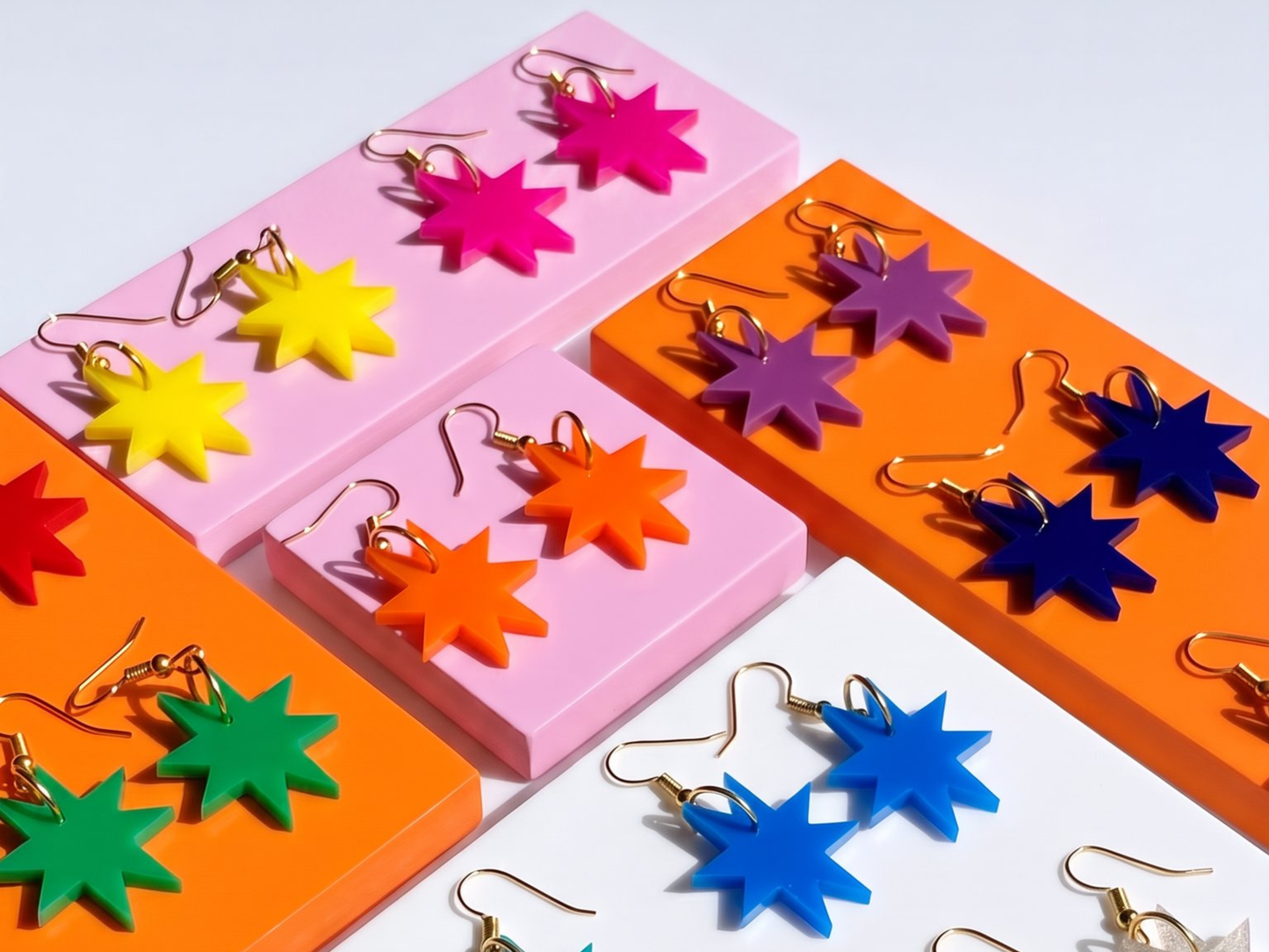 Star Acrylic Earrings – Multiple Colour Options – Cute Statement Jewellery