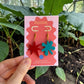 Red and Blue Kiki & Bouba Statement Earrings | Wearable Art