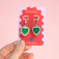 Silver Sacred Heart Hoop Earrings – Gothic Alt Jewellery, Spiked Heart Acrylic Earrings