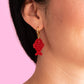 Red Fish Acrylic Earrings on Gold Huggie Hoops