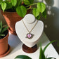 Pink Sacred Heart Necklace – Gold Chain with Arrow Detail