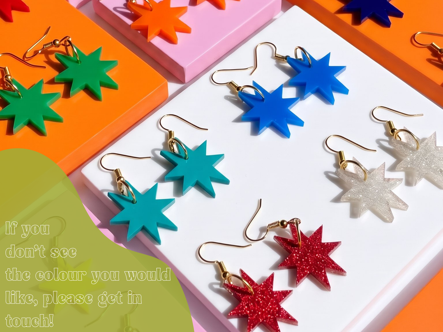 Star Acrylic Earrings – Multiple Colour Options – Cute Statement Jewellery