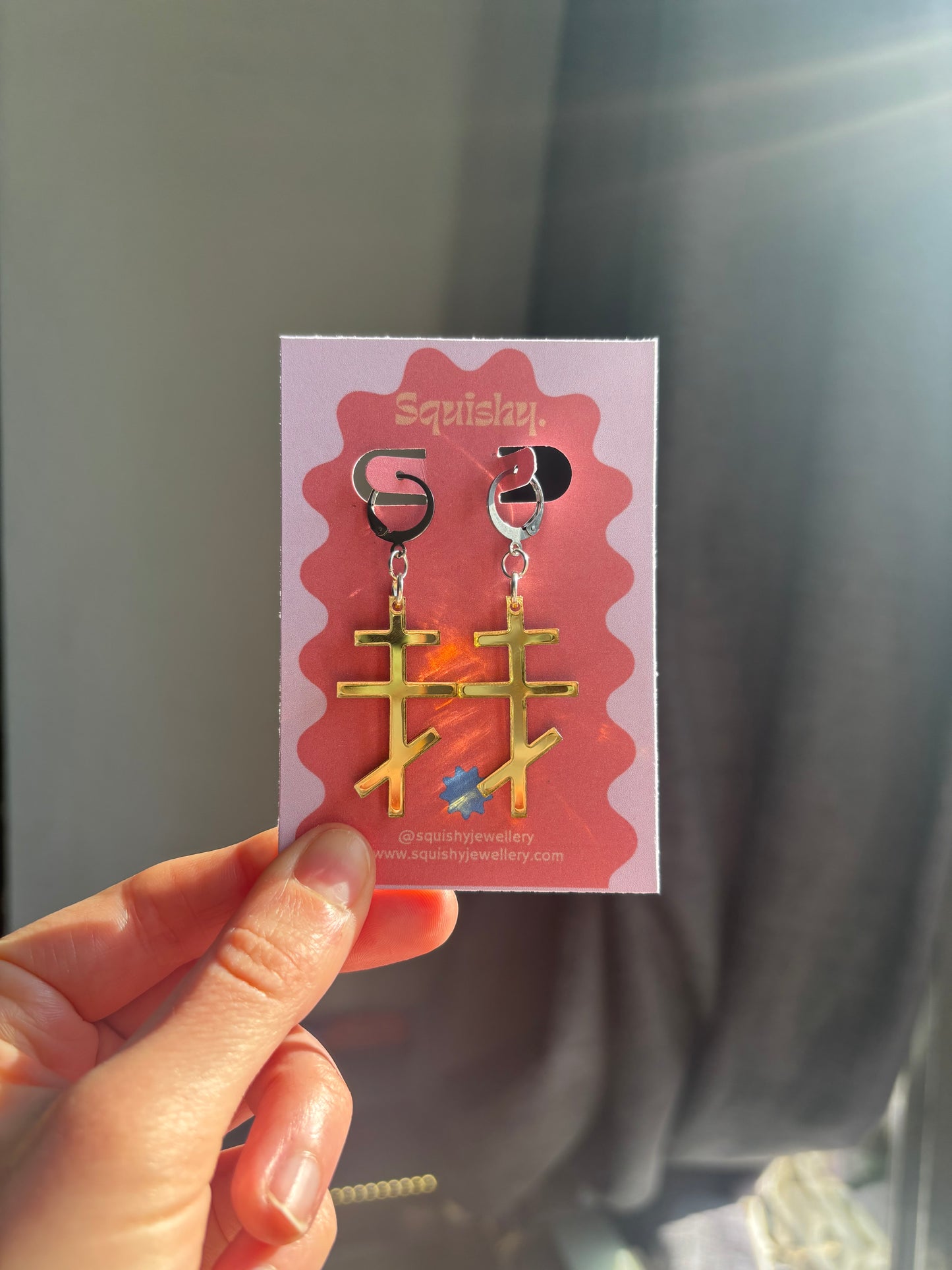 Heated Rivalry Inspired Ilya Rozanov Cross Earrings – Russian Orthodox Style Symbol – Fandom Jewellery – Gold Mirror Acrylic Earrings – Hockey Romance Fan Gift