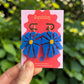 Matisse inspired abstract floral acrylic earrings designed as wearable art statement jewellery for art lovers and museum gift shop enthusiasts.