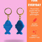 Blue Fish Acrylic Earrings on Gold Huggie Hoops