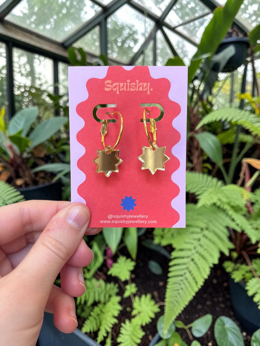 Mini Gold Star Hoop Earrings – Gallery Pop Celestial Jewellery