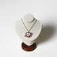 Pink Sacred Heart Necklace – Gold Chain with Arrow Detail