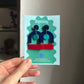 Bauhaus Statement Earrings | Navy Blue, Red & Blue Geometric Wearable Art