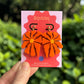 Matisse inspired abstract floral orange acrylic earrings designed as wearable art statement jewellery for art lovers and museum gift shop enthusiasts