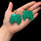Green Medusa Earrings Mirrored Acrylic Medusa Head Hoops Mythic Statement Jewellery Goth Alt Fashion Ancient Greece, Classics Witchy Costume