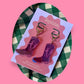 Pink Cowboy Boot Earrings – Western Acrylic Statement Earrings for Cowgirl & Festival Outfits (Copy)