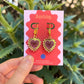 Gold Sacred Heart Hoop Earrings – Gothic Alt Jewellery, Spiked Heart Acrylic Earrings