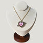 Pink Sacred Heart Necklace – Gold Chain with Arrow Detail