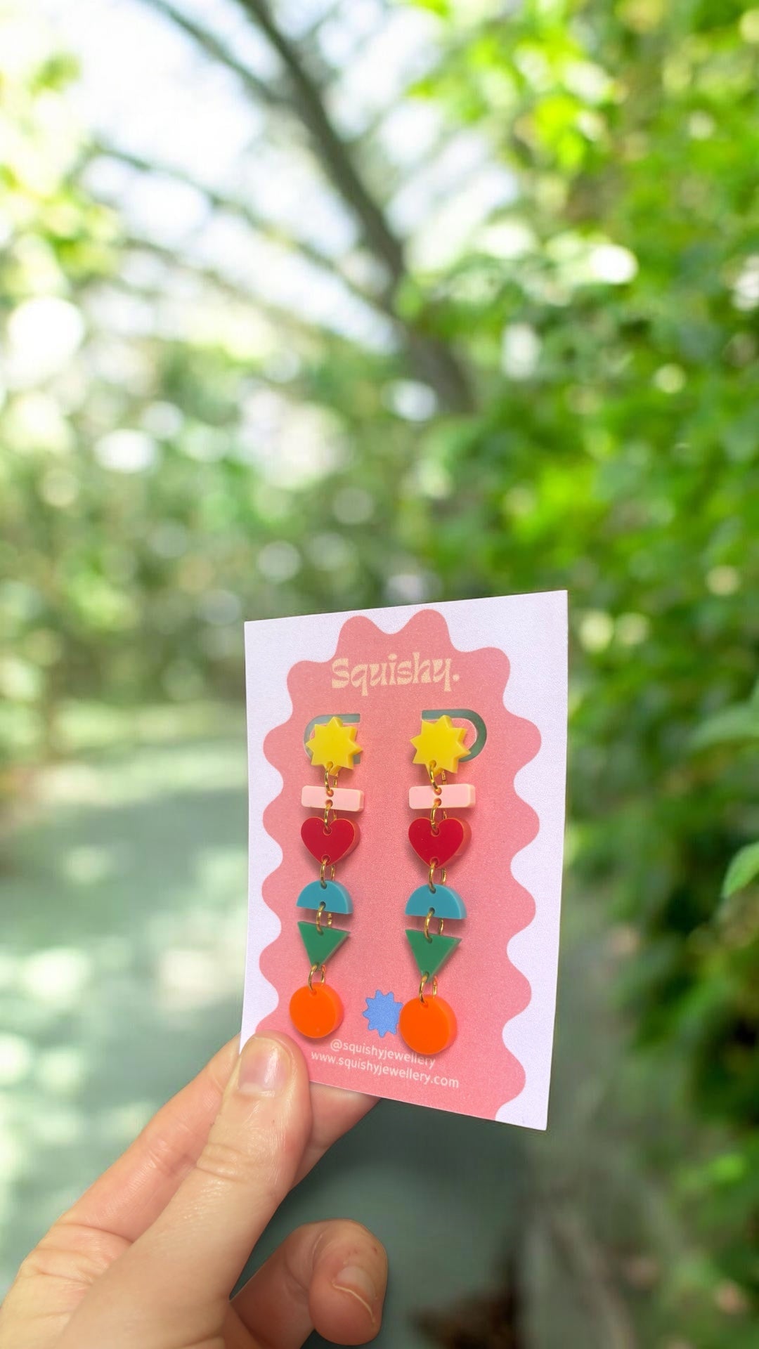 Geometric Shape Drop Earrings – Gallery Pop Colour Block Statement Jewellery