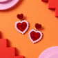 Pink & Red Statement Earrings - Retro Acrylic Earrings Cute Valentine, Barbiecore Kawaii Sabrina Carpenter, Y2K Heart Earrings Gifts for Her