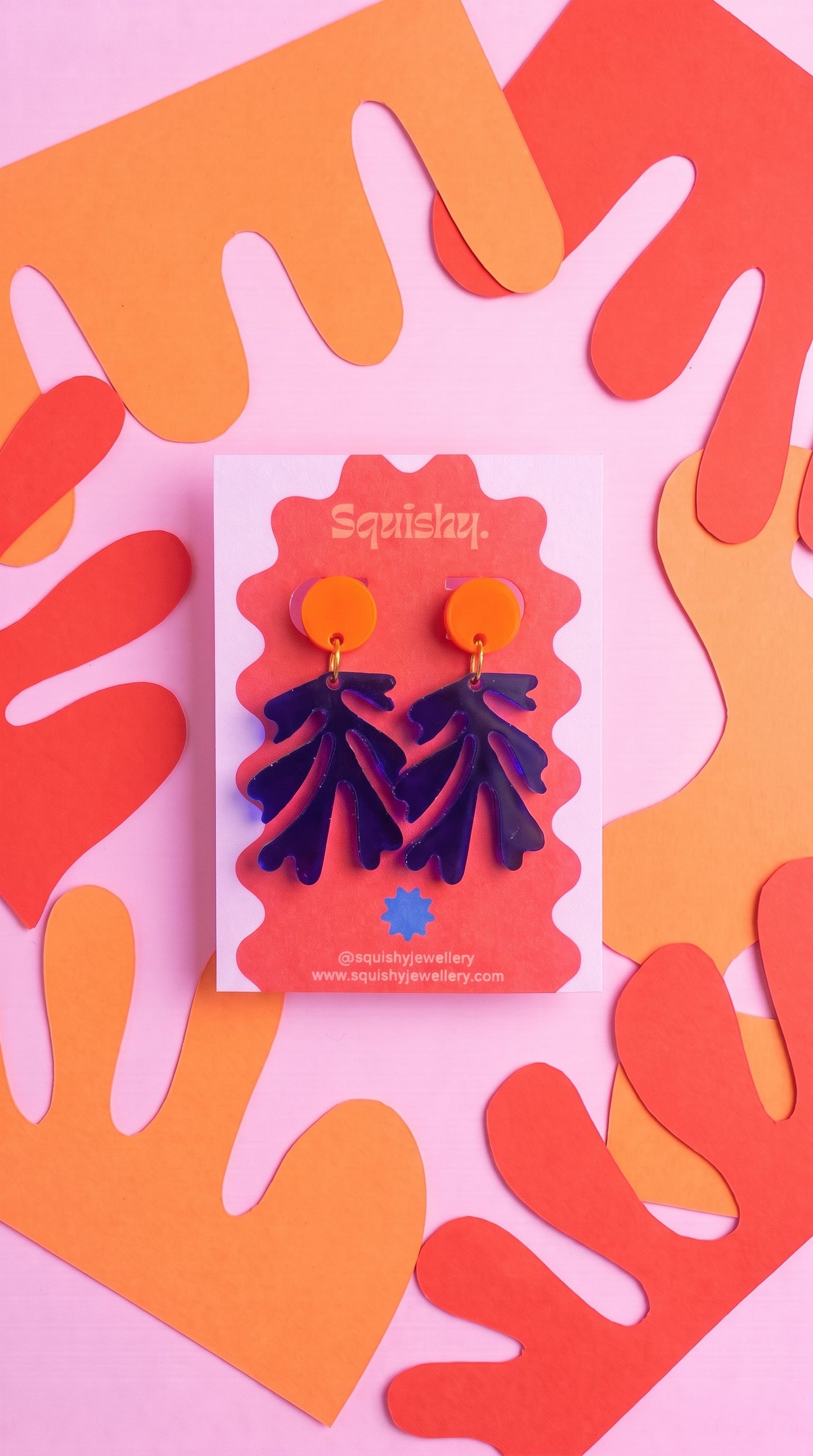 Matisse Inspired Seaweed Earrings – Wearable Art Statement Jewellery