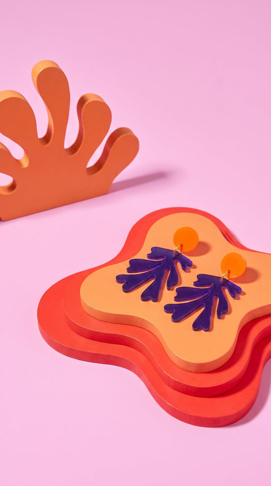Matisse Inspired Seaweed Earrings – Wearable Art Statement Jewellery