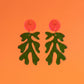 Green & Pink Matisse-Inspired Seaweed Statement Earrings