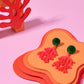 Pink & Green Matisse-Inspired Coral Reef Statement Earrings