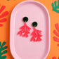 Pink & Green Matisse-Inspired Coral Reef Statement Earrings