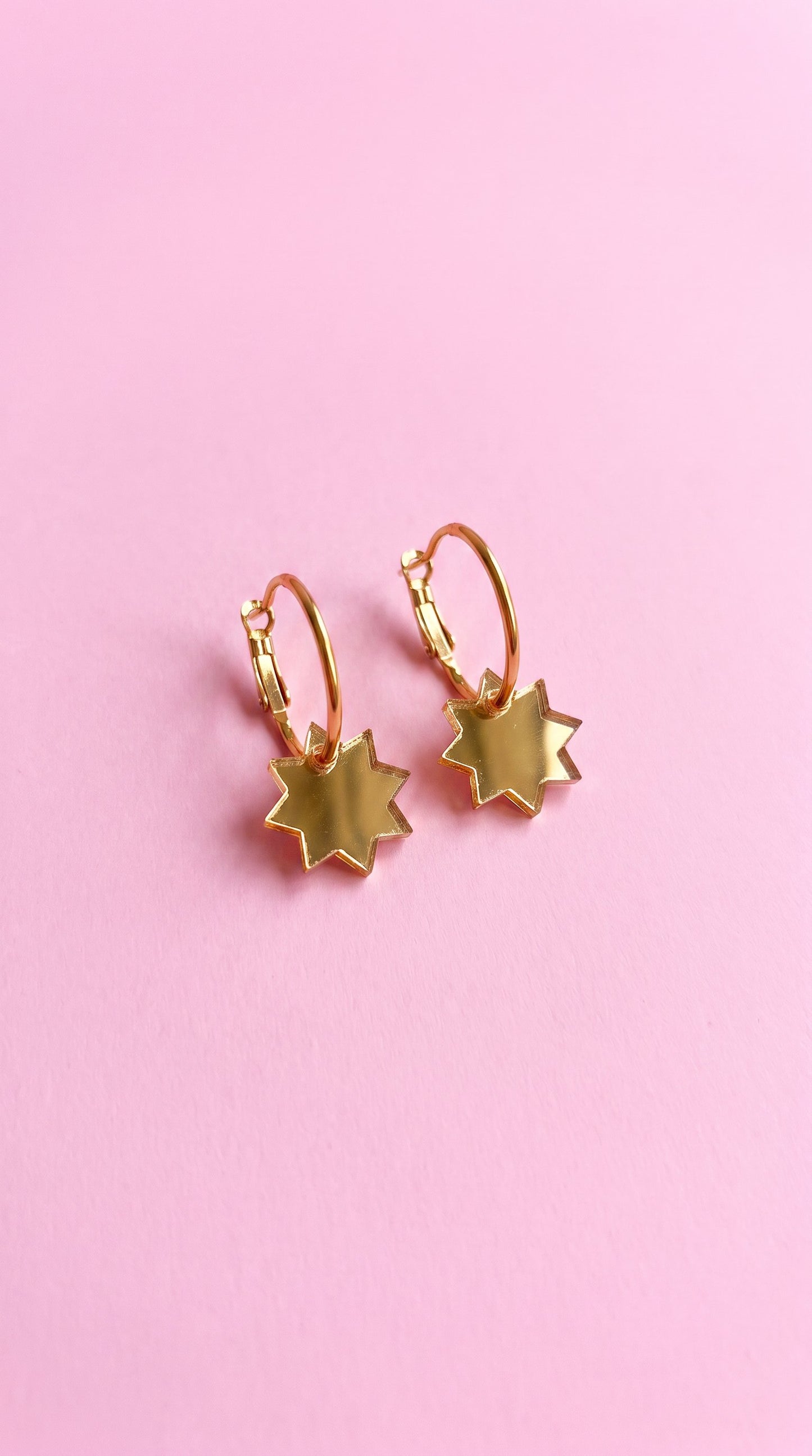 Mini Gold Star Hoop Earrings – Gallery Pop Celestial Jewellery