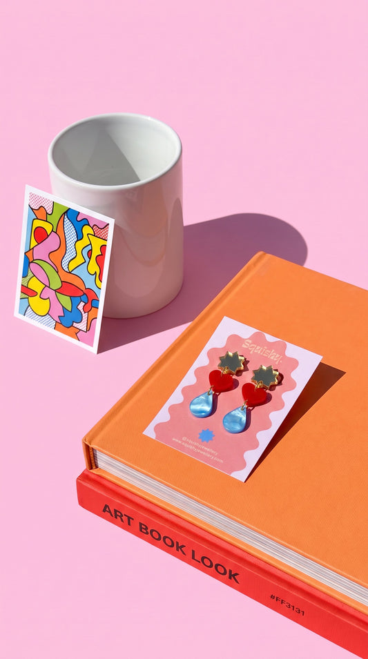 Star, Heart & Raindrop Earrings – Gallery Pop Art Jewellery