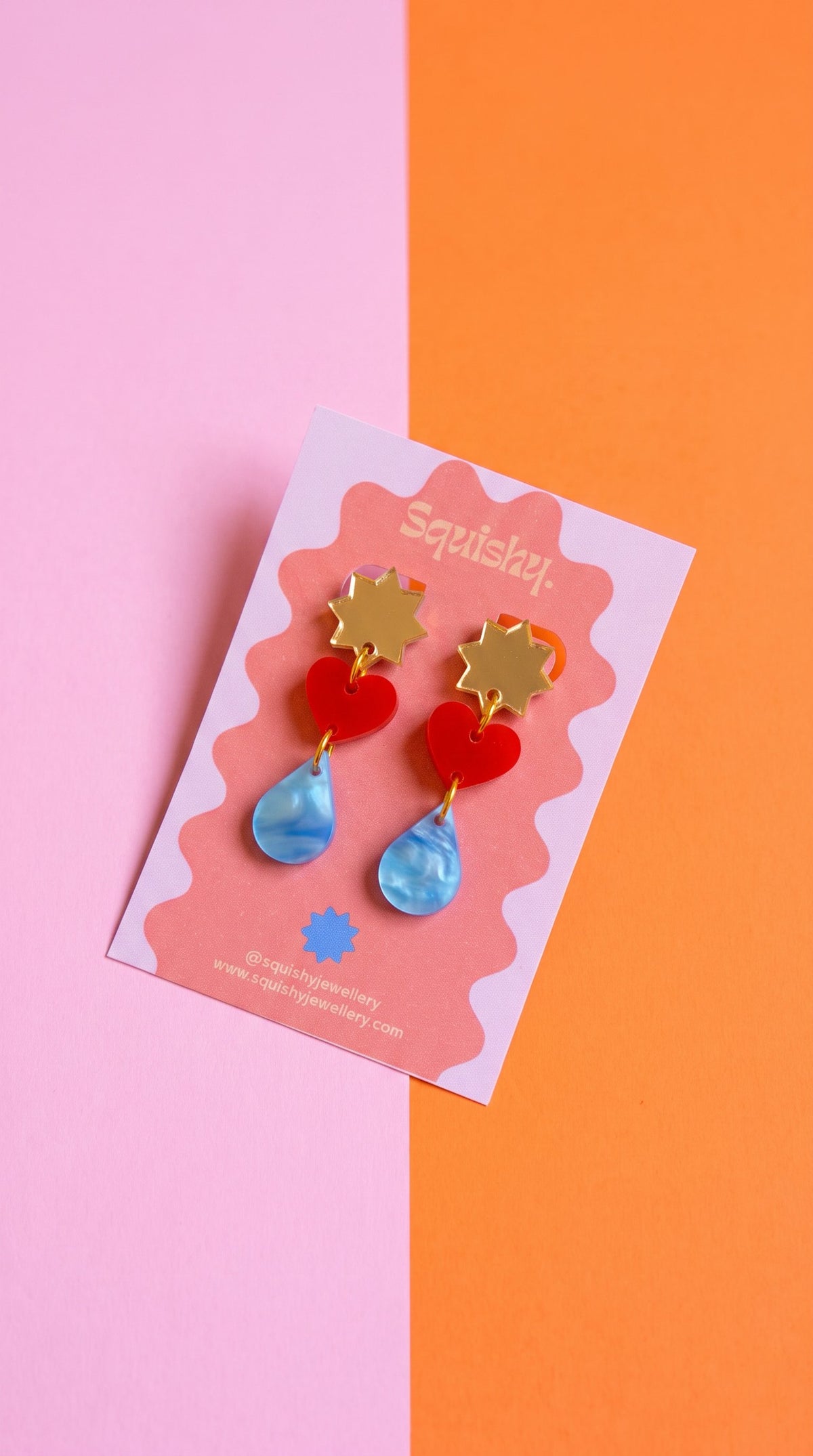 Star, Heart & Raindrop Earrings – Gallery Pop Art Jewellery