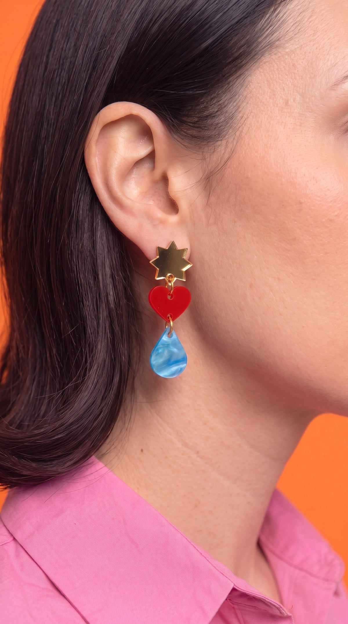 Star, Heart & Raindrop Earrings – Gallery Pop Art Jewellery