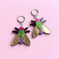 Gold Fly Huggie Hoop Earrings – Whimsigoth Insect Statement Jewellery