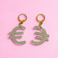 CMAT Euro Earrings Acrylic Mirror Euro Country Sign Statement Merch Earrings Alt Country Pop Y2K Currency Earrings Drag Brexit Political