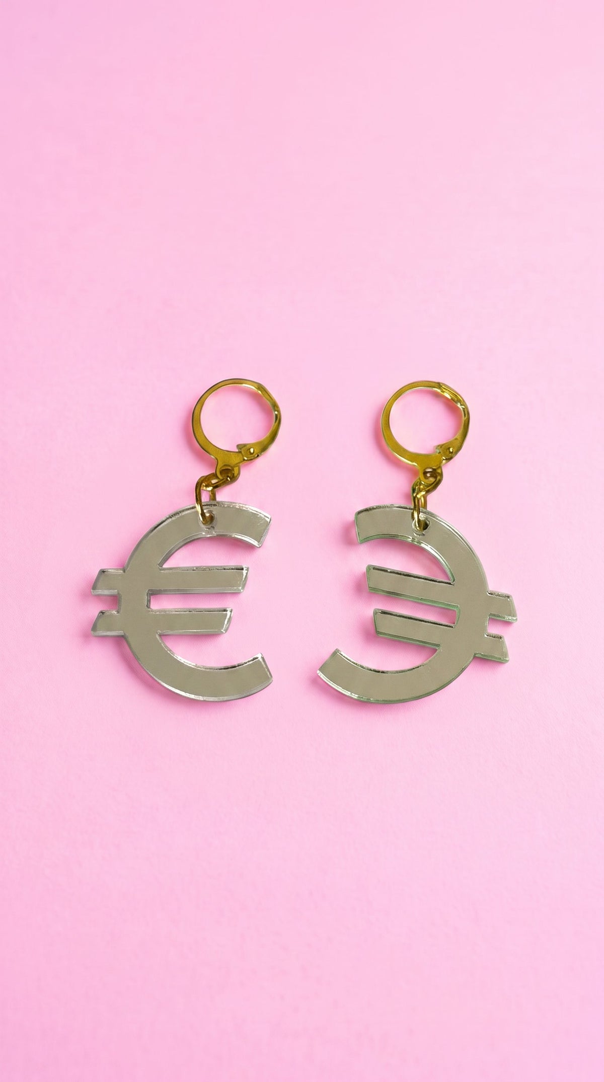 CMAT Euro Earrings Acrylic Mirror Euro Country Sign Statement Merch Earrings Alt Country Pop Y2K Currency Earrings Drag Brexit Political