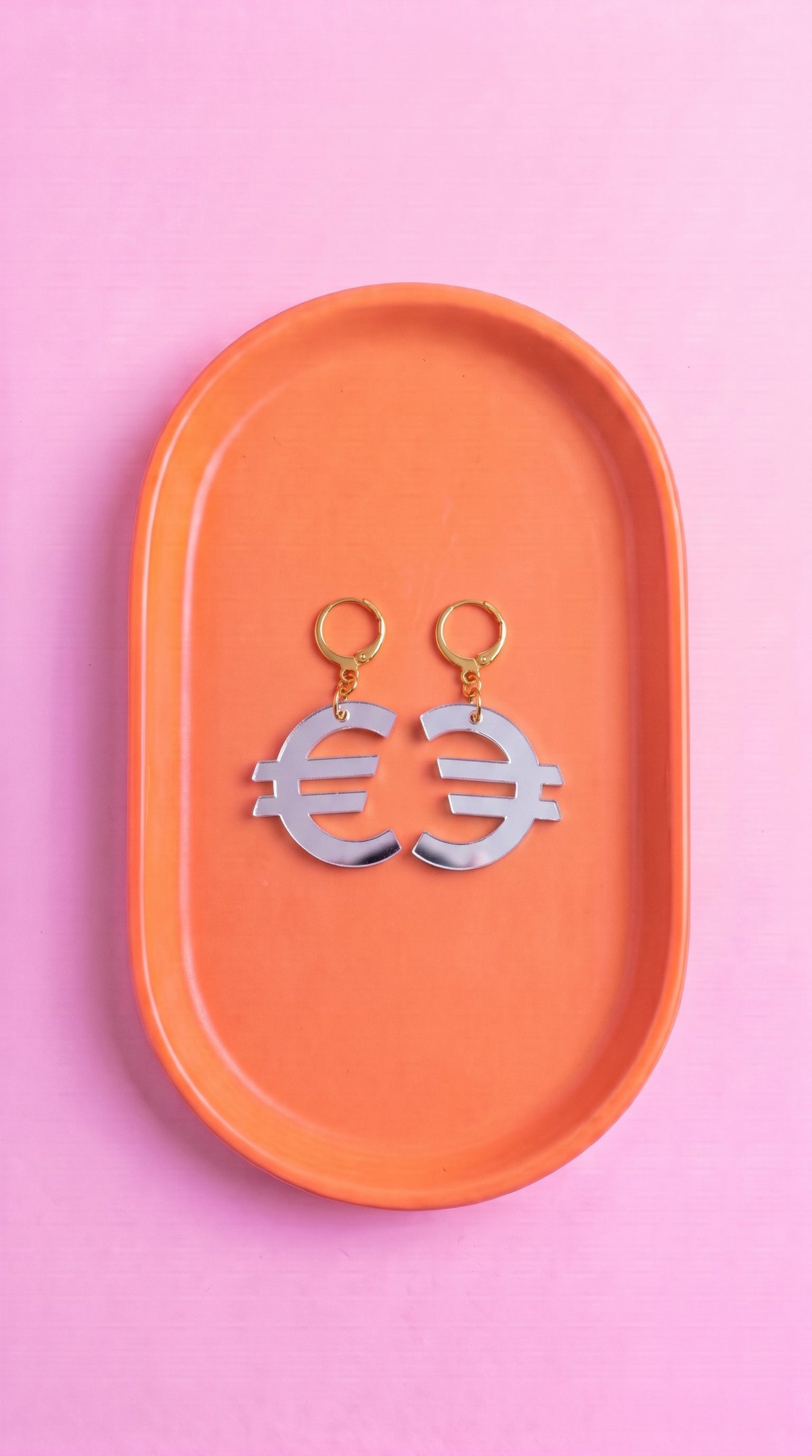 CMAT Euro Earrings Acrylic Mirror Euro Country Sign Statement Merch Earrings Alt Country Pop Y2K Currency Earrings Drag Brexit Political