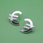 CMAT Euro Stud Earrings Acrylic Mirror Euro Country Sign | Merch Statement Earrings | Alt Country Pop | Brexit Currency Political Earrings
