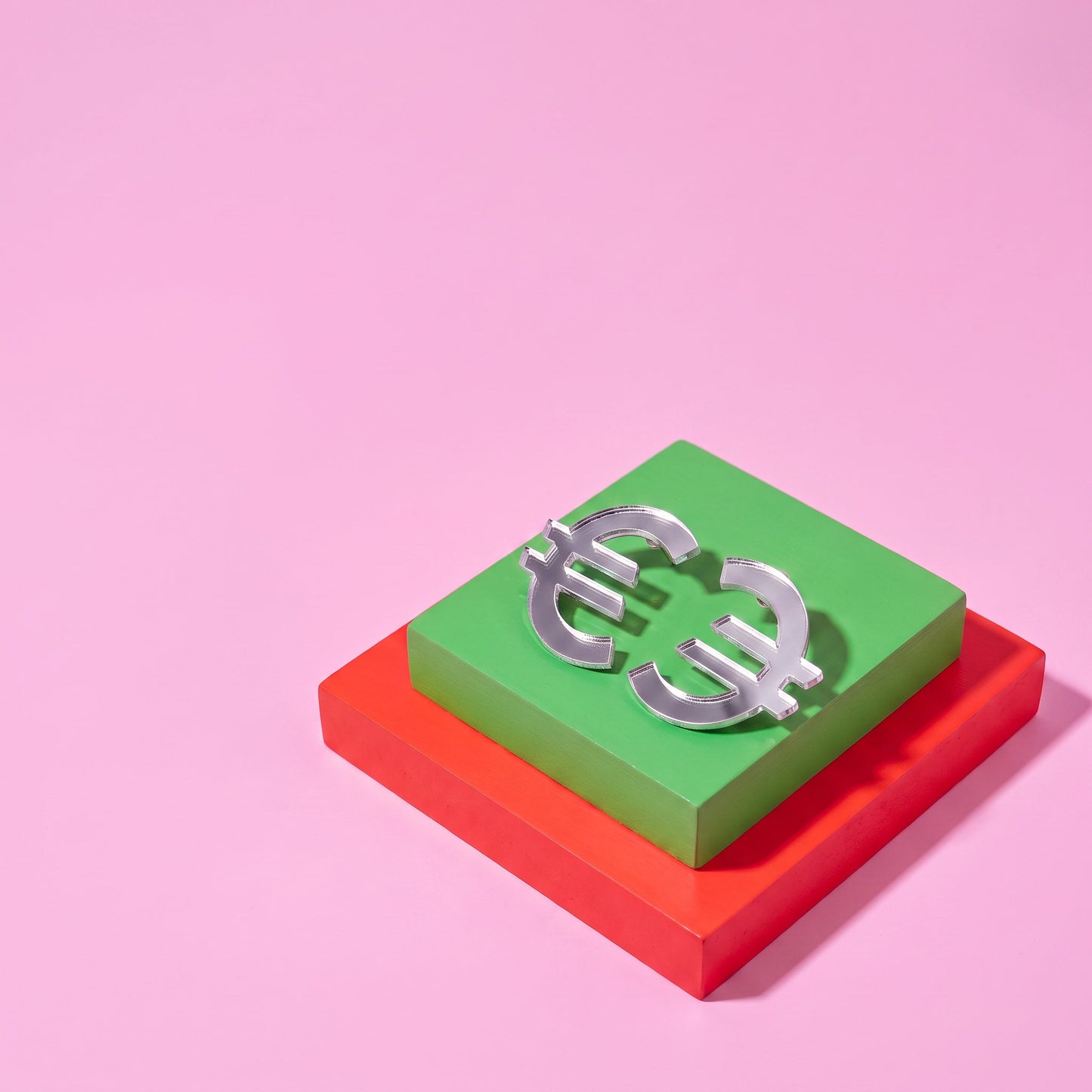 CMAT Euro Stud Earrings Acrylic Mirror Euro Country Sign | Merch Statement Earrings | Alt Country Pop | Brexit Currency Political Earrings