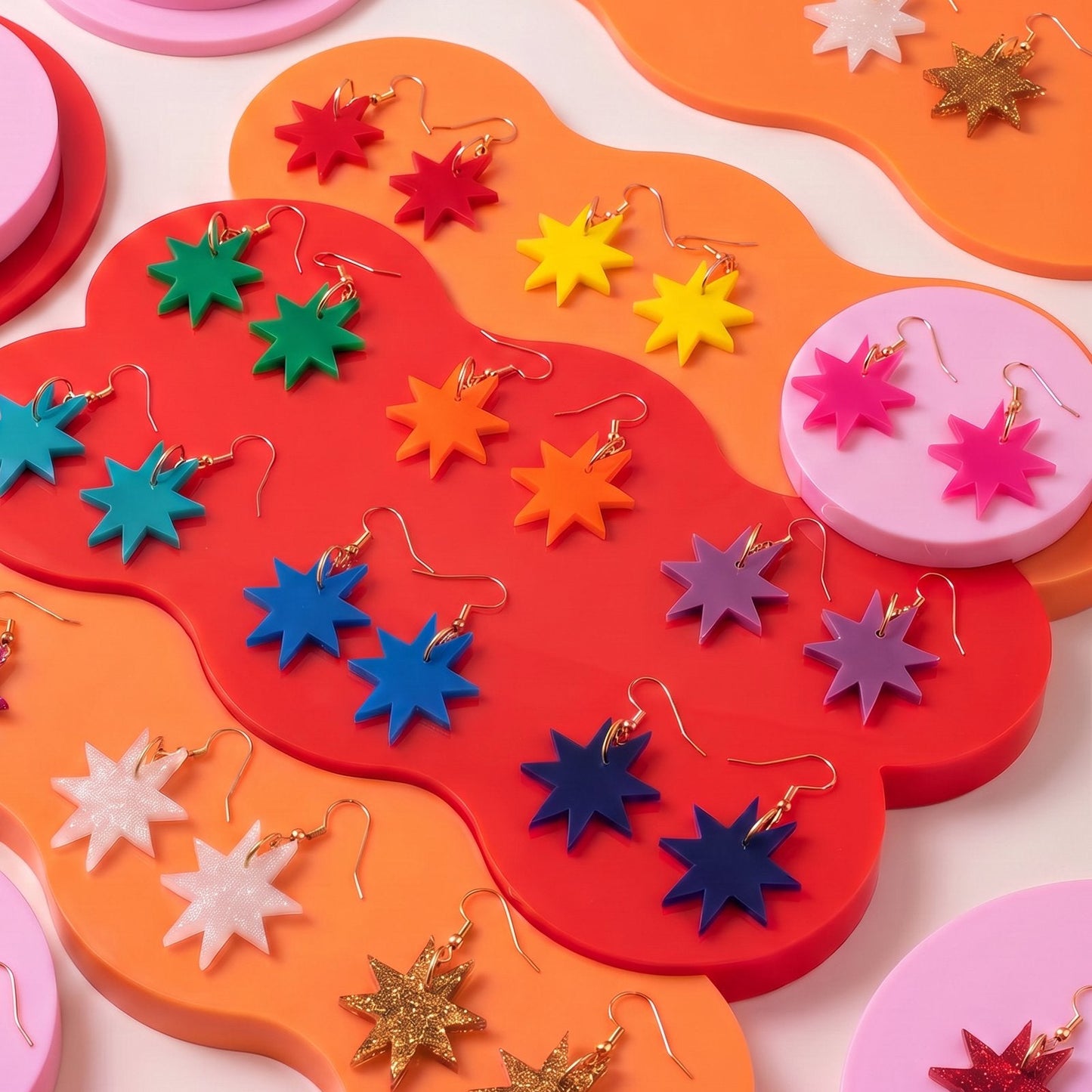 Star Acrylic Earrings – Multiple Colour Options – Cute Statement Jewellery