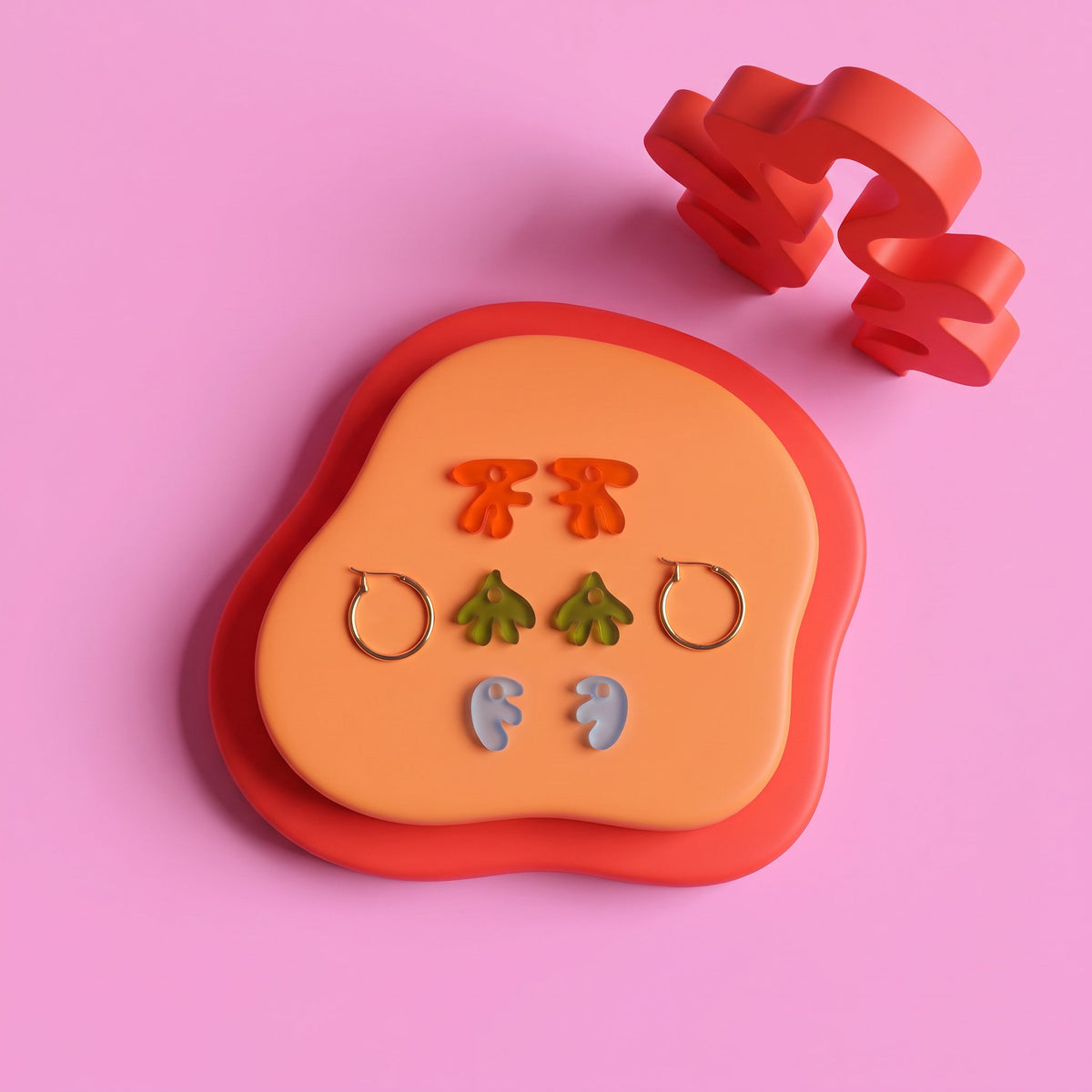 Matisse-Inspired Interchangeable Charm Hoop Earrings | 3 Styles