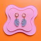 Matisse Inspired Huggie Hoop Earrings | Blue Split Leaf