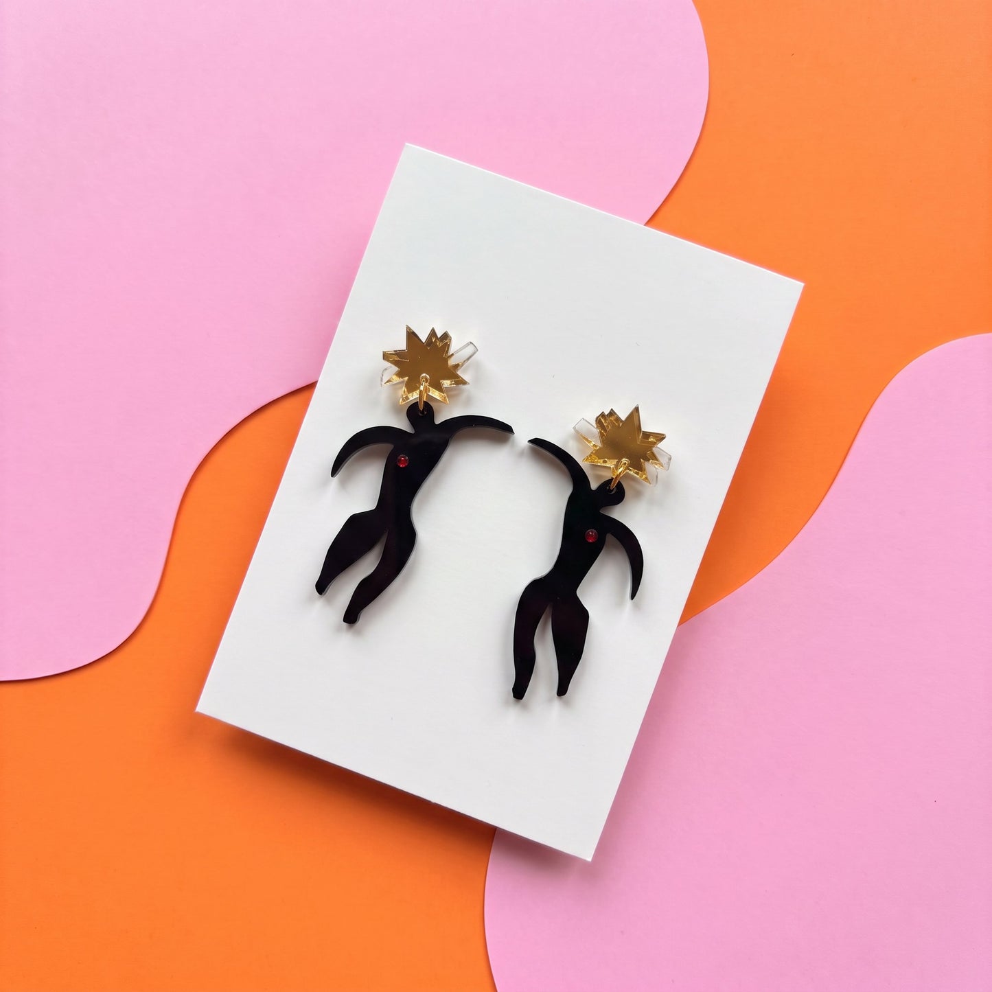 Matisse-Inspired Cut-Out Statement Earrings | Abstract Figure