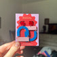 Bauhaus Statement Earrings | Blue, Red & Pink Geometric Wearable Art