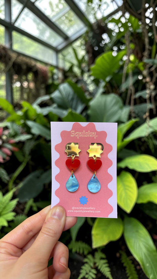 Star, Heart & Raindrop Earrings – Gallery Pop Art Jewellery