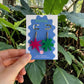 Pink and Green Kiki & Bouba Statement Earrings | Wearable Art