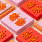 Matisse Inspired Abstract Floral Earrings – Orange Wearable Art Statement Jewellery