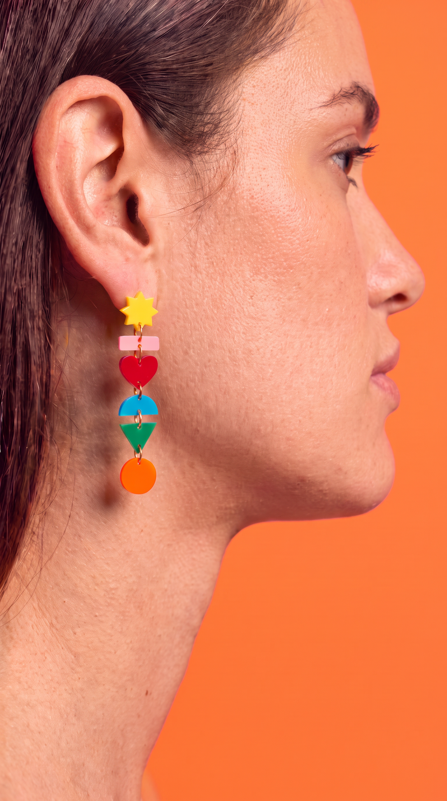 Geometric Shape Drop Earrings – Gallery Pop Colour Block Statement Jewellery