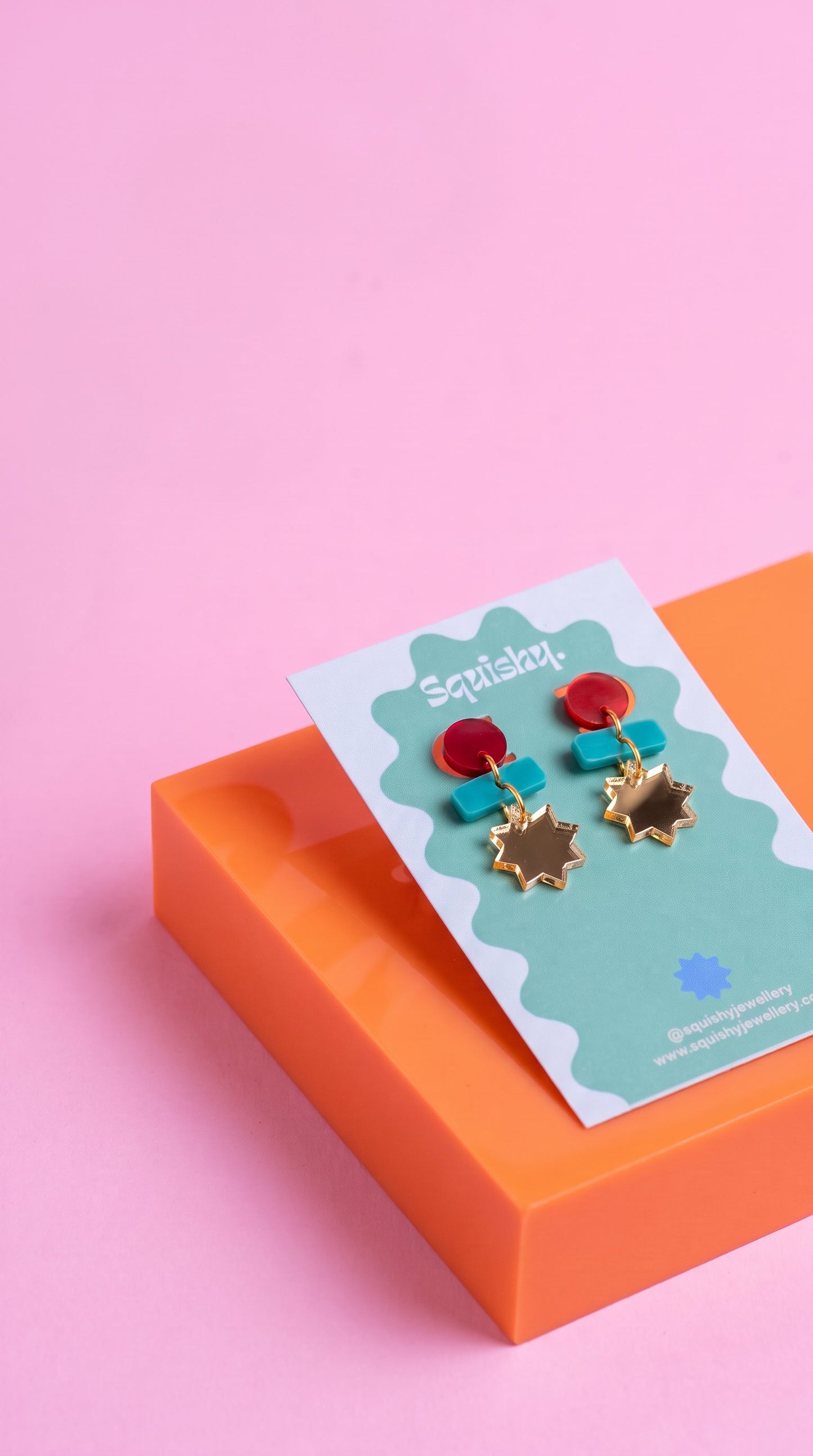 Abstract Star Drop Earrings – Gallery Pop Art Jewellery