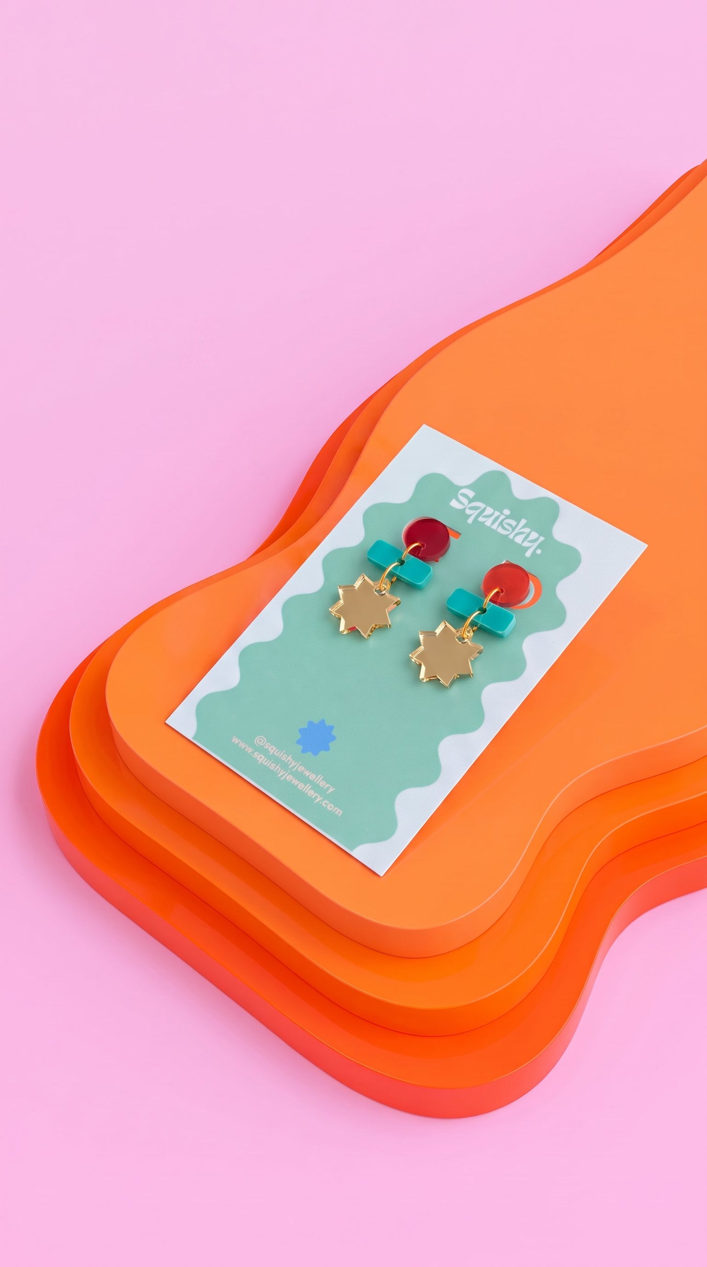 Abstract Star Drop Earrings – Gallery Pop Art Jewellery