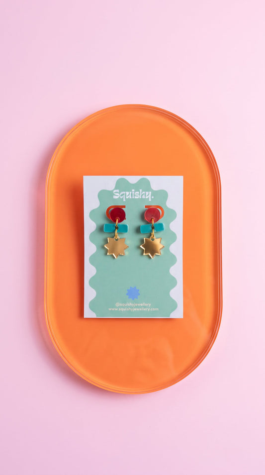 Abstract Star Drop Earrings – Gallery Pop Art Jewellery