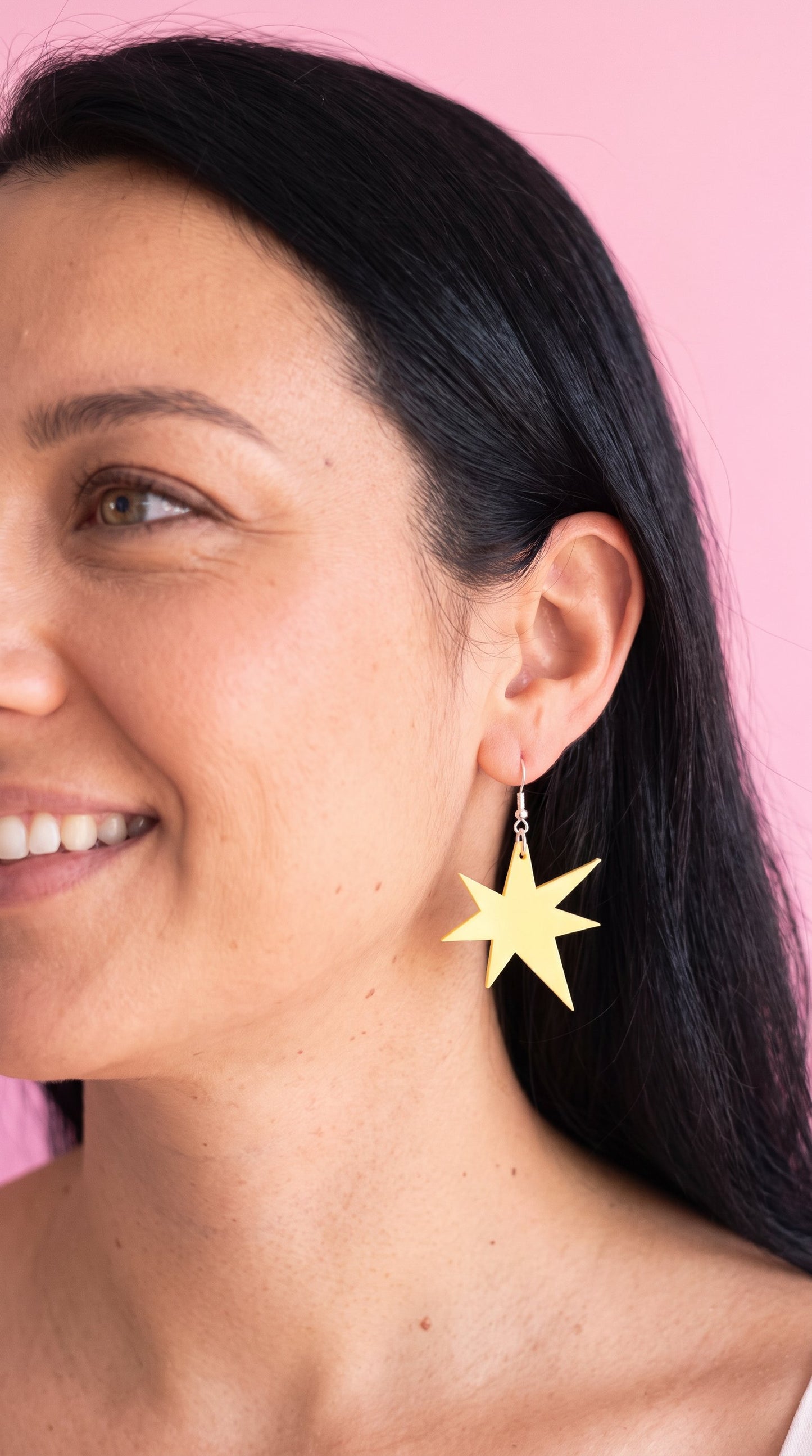 Yellow and Purple Kiki & Bouba Statement Earrings | Wearable Art