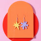 Yellow and Purple Kiki & Bouba Statement Earrings | Wearable Art
