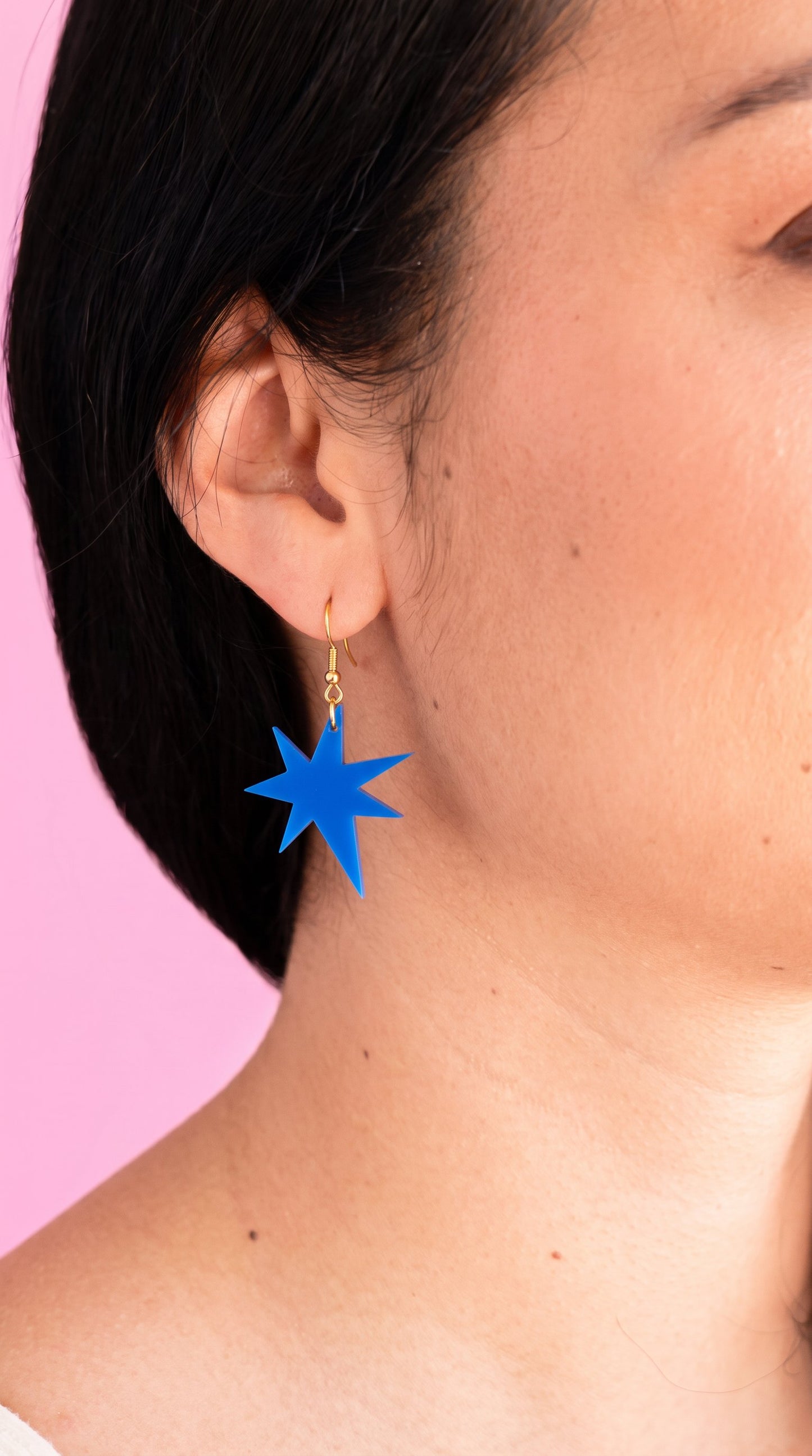 Blue and Green Kiki & Bouba Statement Earrings | Wearable Art